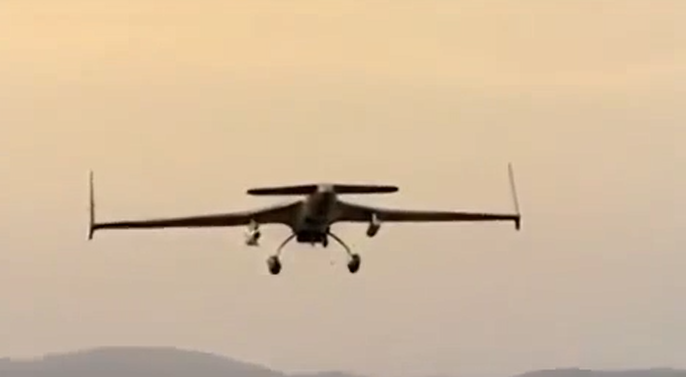 A NESCOM Burraq armed UAV equipped with two Barq AGM.