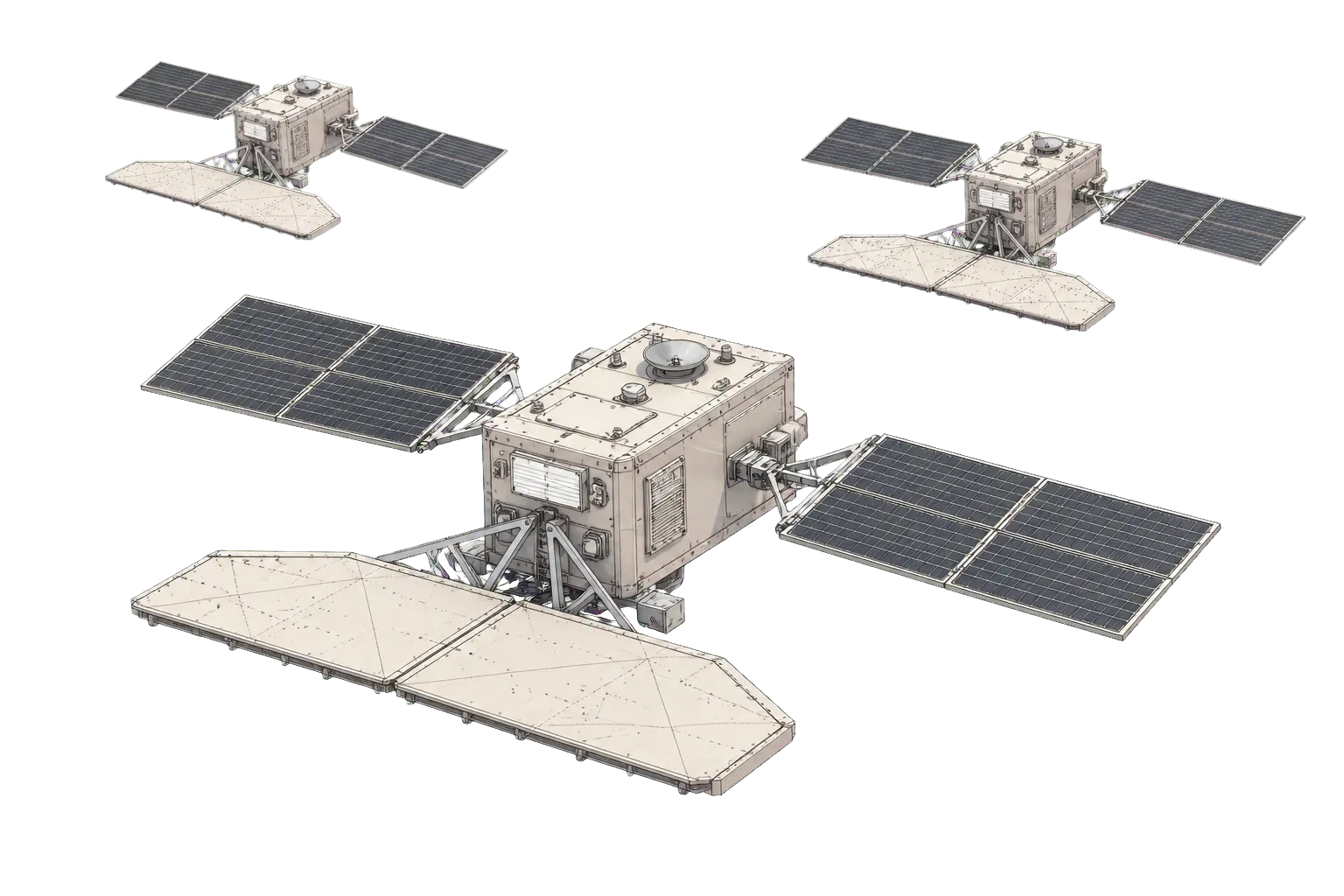 Technical editorial rendering of PIESAT InSAR Constellation