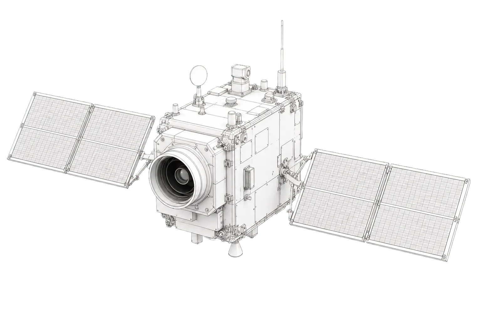 Technical editorial rendering of PRSC-EOS Constellation