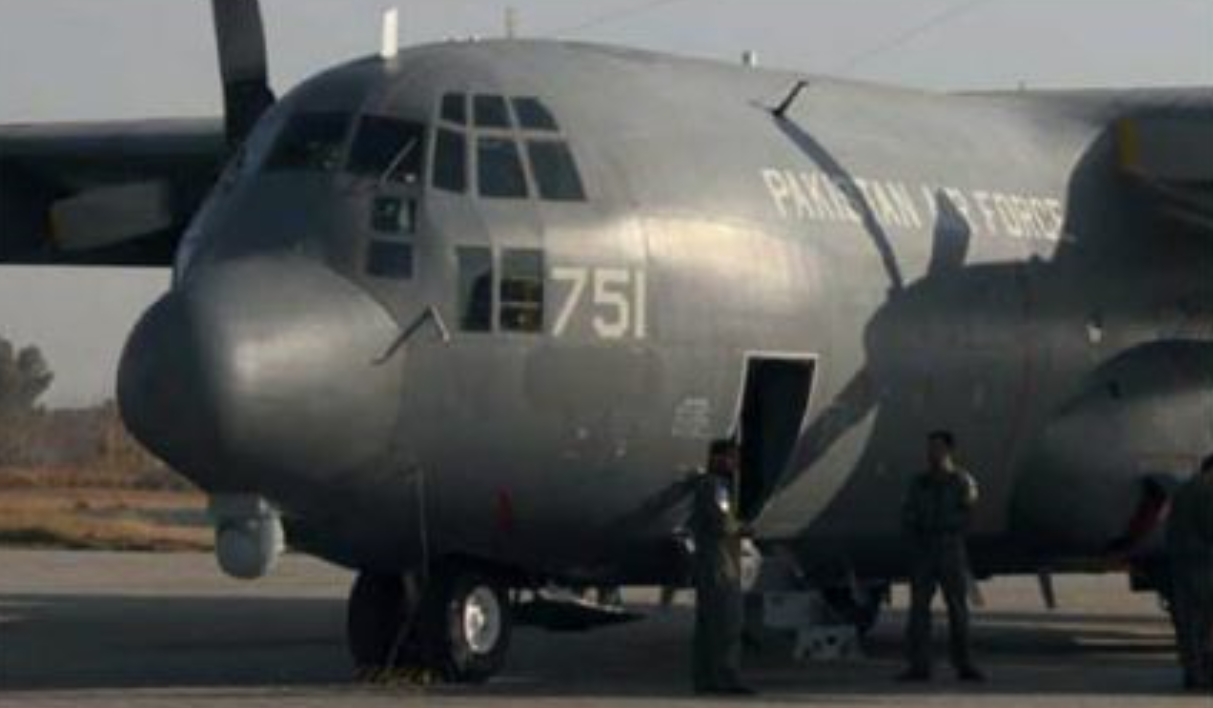 A PAF C-130B outfitted for ISR operations. Notice the EO/IR pod under the nose.