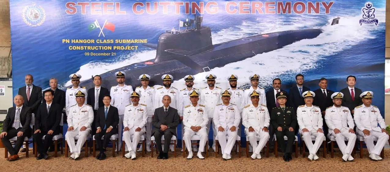 First-Hangor-Submarine-Built-in-Karachi - Quwa Photo-of-the-steel-cutting-ceremony-of-Pakistan-first-Hangor-submarine-at-Karachi