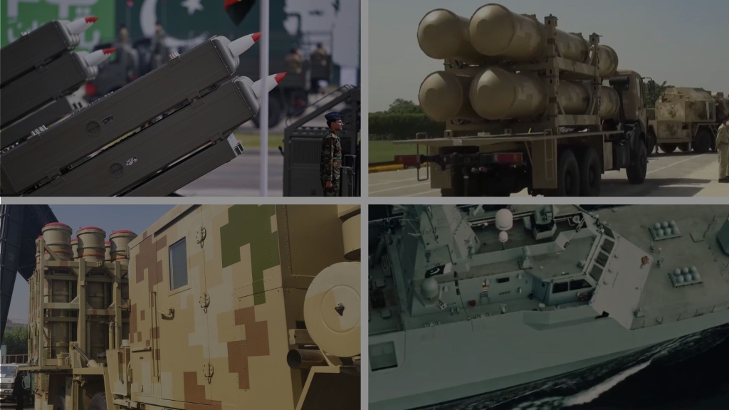 Hero image for blog on Pakistan Air Defence systems. The photo includes four smaller photos depicting various Pakistani air defence systems.