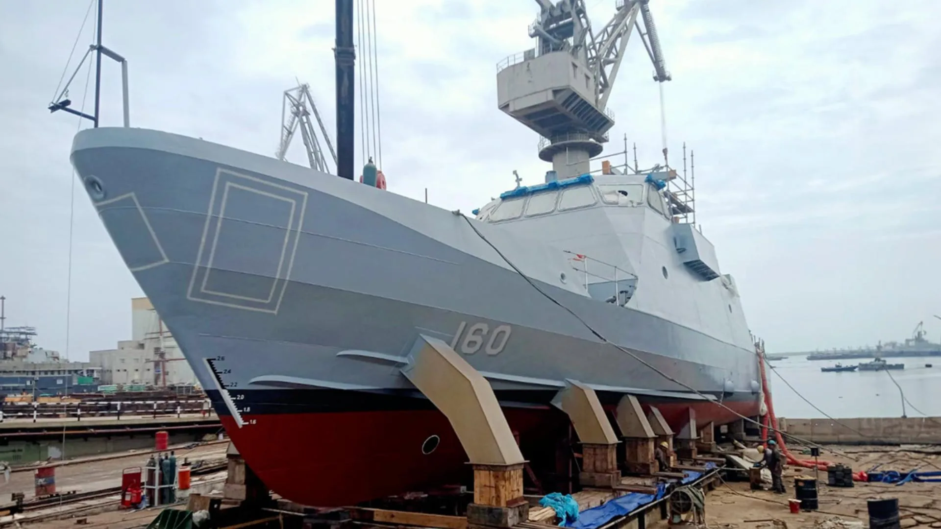Launching ceremony of the Pakistan Navy's 38.8 m gunboat, PNS Sahiwal, designed in collaboration with Swiftships.