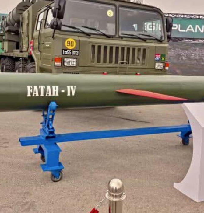 Static display of Pakistan's Fatah 4 cruise missile.