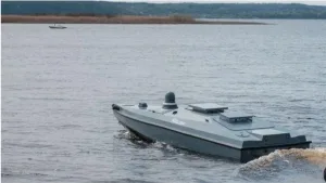 Photo of a Ukrainian Magura V5 unmanned surface vessel or U S V, used as a hero for an article on U S V technology and its applicability to Pakistan.