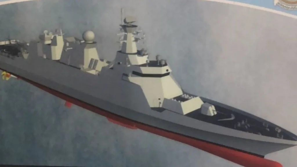 Illustration of the Jinnah-class frigate. Picture used as hero for an article on the Jinnah-class frigate.