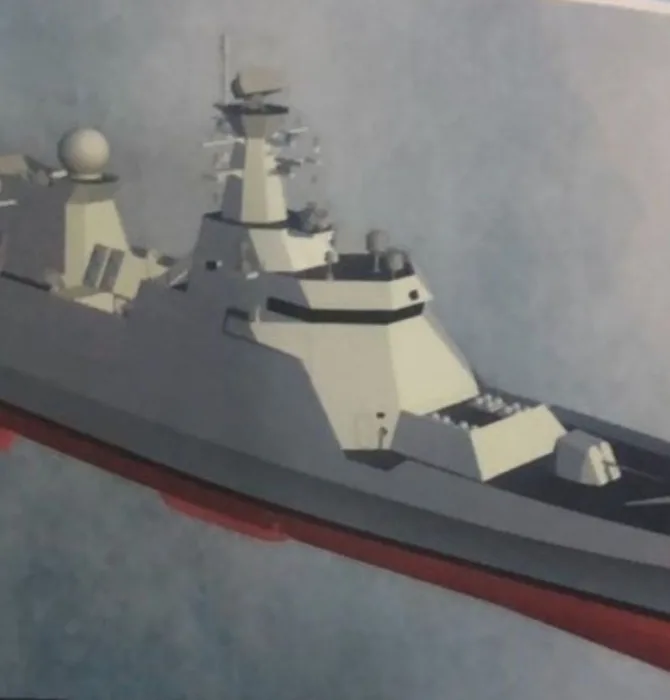 Illustration of the Jinnah-class frigate. Picture used as hero for an article on the Jinnah-class frigate.