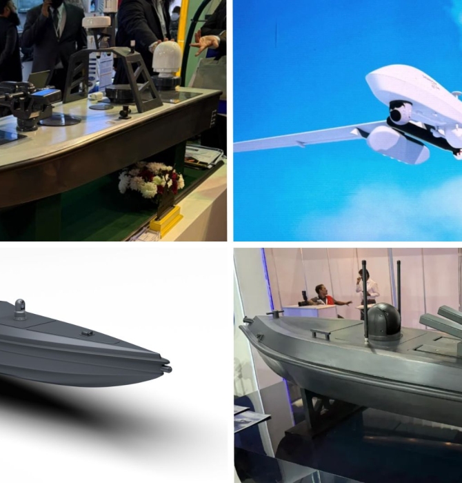 Composite picture of four Pakistani naval drones.