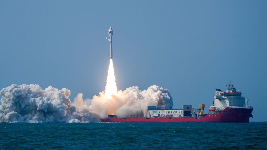 Pakistan PRSC-EO2 Launch - Quwa Launch of Pakistan's PRSC-EO2 satellite from a Chinese SD-3 satellite launch vehicle (SLV) at sea.