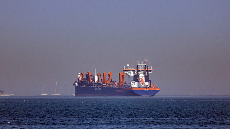 Ships anchored near the Strait of Hormuz as tanker traffic collapsed following U.S.-Israeli strikes on Iran, March 2026