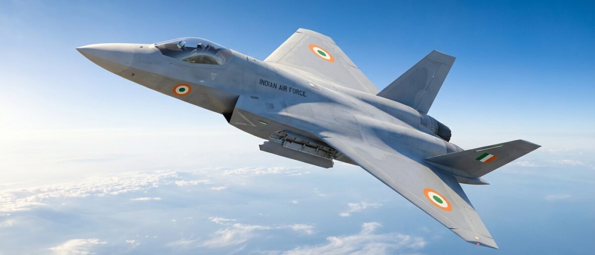 Concept render of a sixth-generation stealth fighter in Indian Air Force livery