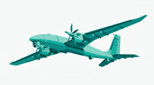 Bayraktar Akinci drone illustration in Quwa teal vector style - PAF drone market retrospective hero image
