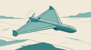 Illustration of an Iranian Shahed-136 kamikaze drone with delta wing configuration — depicting the Russia-Iran drone technology pipeline