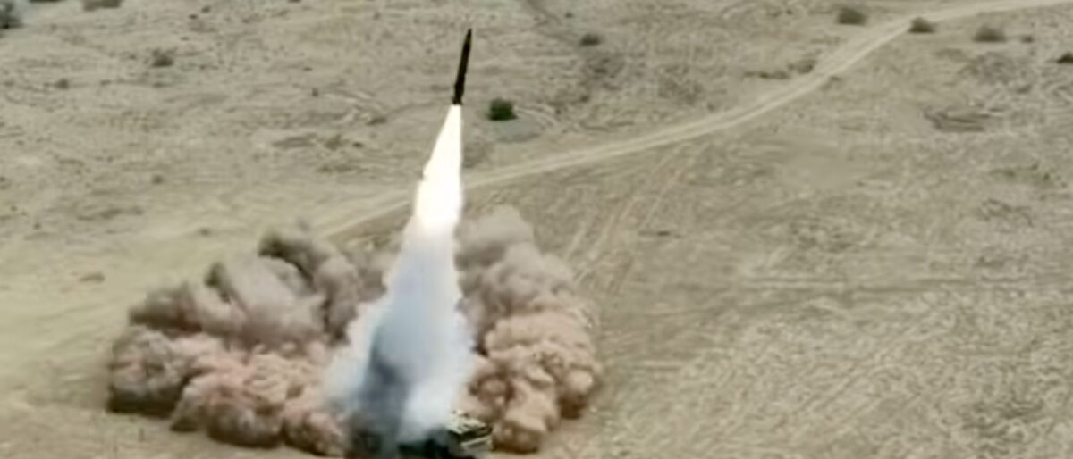 Photo of the Pakistan Army test-firing a Fatah 2 missile.