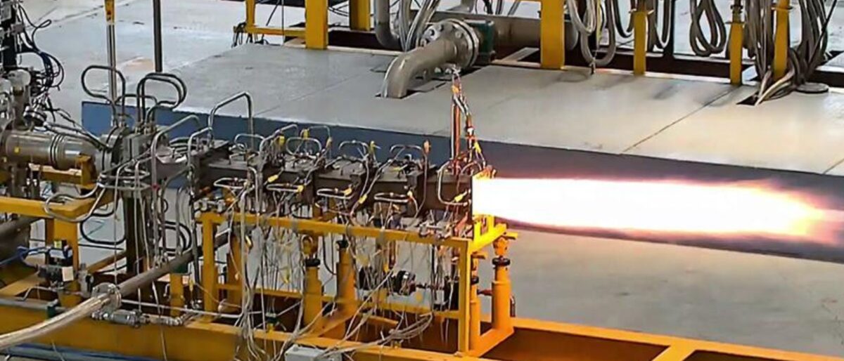 Photo of the DRDO scramjet combustor being tested.