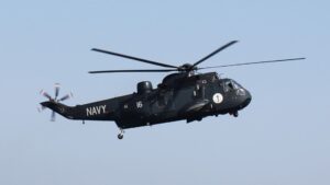 Pakistan Navy Sea King helicopter flying