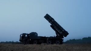 Photo of a Pakistan Army Fatah-1 missile launcher.