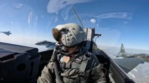Photo of a Pakistan Air Force pilot in the cockpit of the J-10CE.