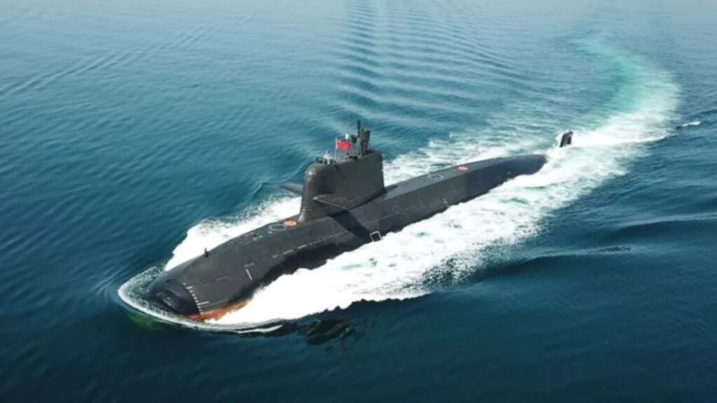 Photo of a P L A N Type 039B Yuan-class submarine.