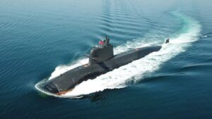 Photo of a P L A N Type 039B Yuan-class submarine.