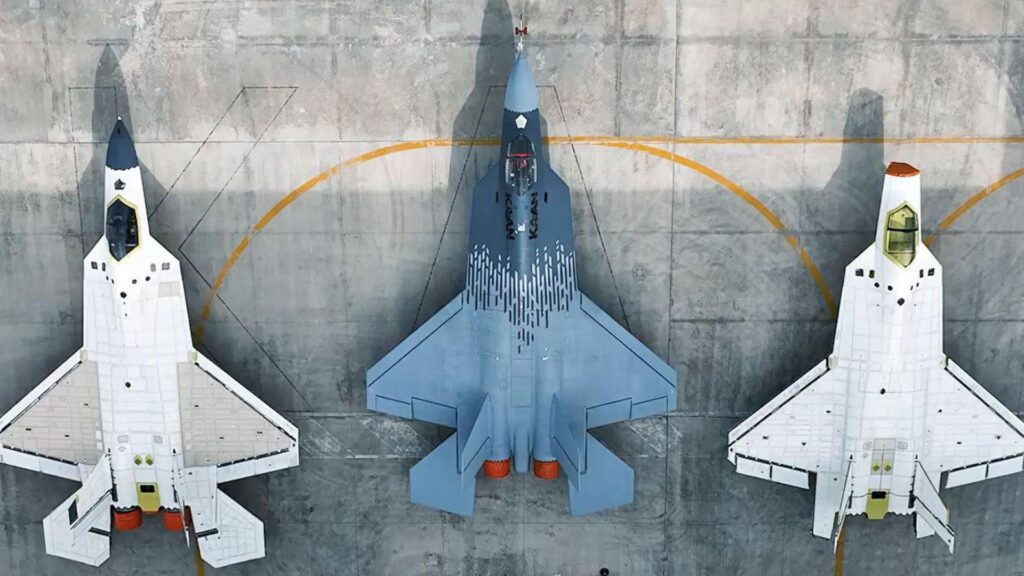 Photo of three Turkish Aerospace KAAN prototypes.