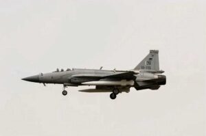 CM-400AKG air-launched quasi-ballistic missile displayed alongside a JF-17 Thunder at a Chinese defence exhibition