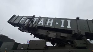 Launch system of the Fatah-II surface-to-surface missile.