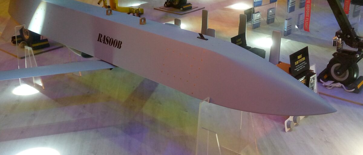 GIDS Rasoob 250 air-launched cruise missile displayed at IDEAS 2024 defence exhibition in Karachi, Pakistan