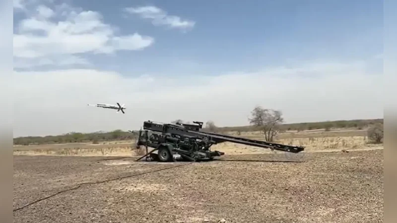 Nibe Limited Vayu Astra-1 loitering munition during NCNC demonstration trials at Pokhran, India