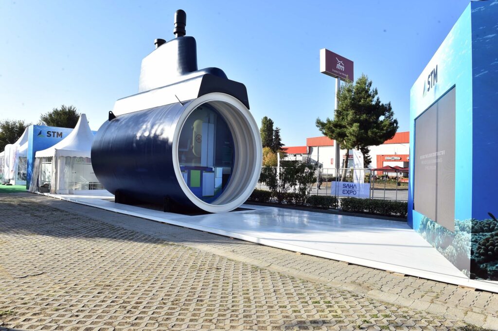 STM500 shallow water attack submarine pressure hull at SAHA EXPO 2024 for Pakistan Navy SWATS program