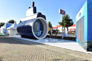 STM500 shallow water attack submarine pressure hull at SAHA EXPO 2024 for Pakistan Navy SWATS program