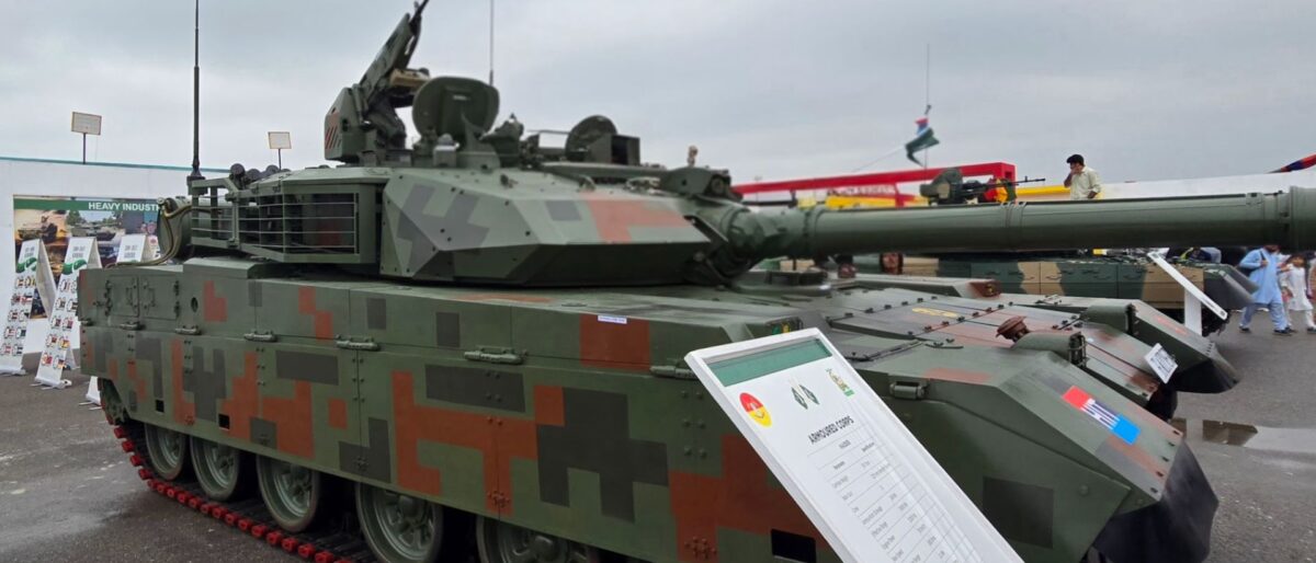 Photo of a Pakistan Army Haider main battle tank on display on 14 August 2025.