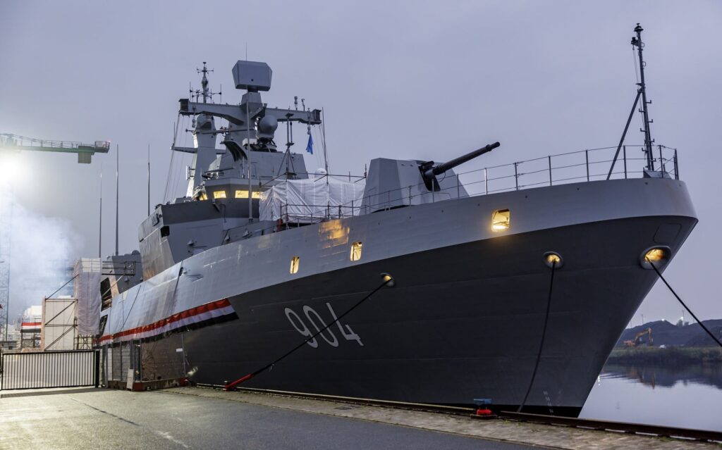 TKMS MEKO A-200 frigate at sea, the proven class Germany selected for its F128 program after cancelling the F126