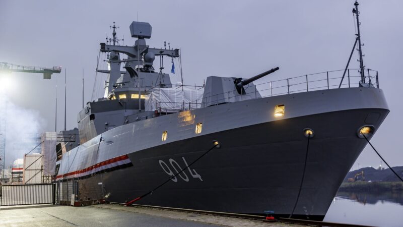 TKMS MEKO A-200 frigate at sea, the proven class Germany selected for its F128 program after cancelling the F126