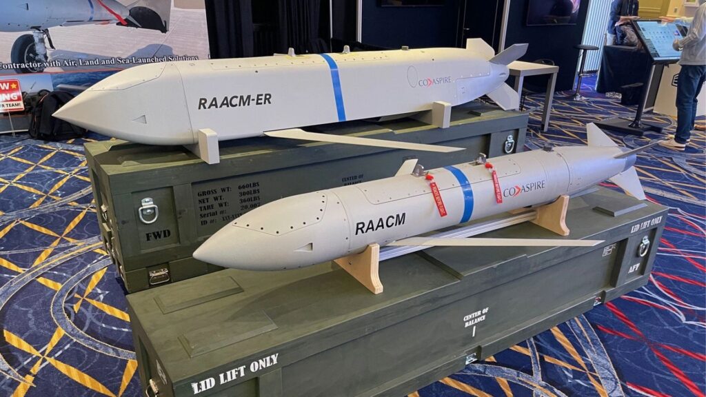 Photo of the CoAspire RAACM (Rapidly Adaptable Affordable Cruise Missile)