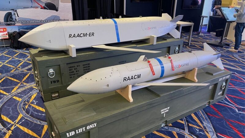 Photo of the CoAspire RAACM (Rapidly Adaptable Affordable Cruise Missile)
