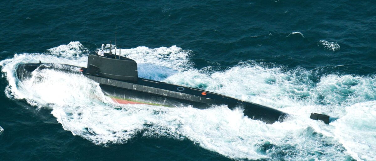 Photo of the lead Hangor-class submarine, PNS/M Hangor