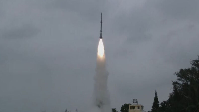 Project Kusha long-range surface-to-air missile launch off the Odisha coast