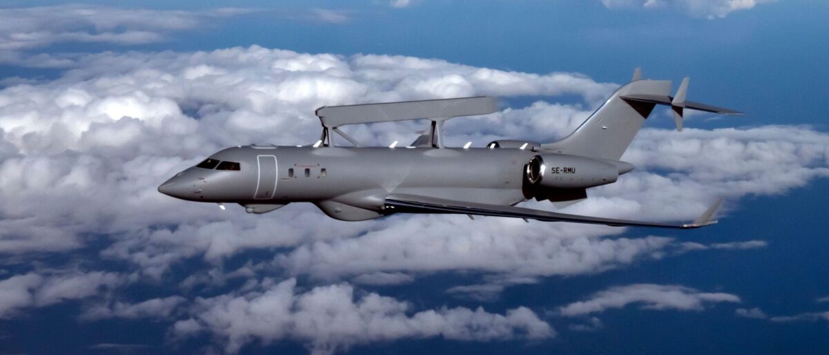 Saab GlobalEye AEW&C aircraft, based on the Bombardier Global 6000/6500 platform
