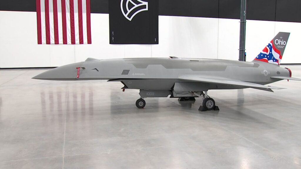Photo of the first Anduril Fury UCAV rolling out of the company's Arsenal-1 facility in Ohio.