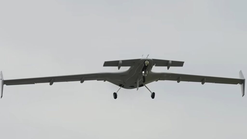 Baykar K2 Kamikaze UAVs in autonomous swarm formation flight.
