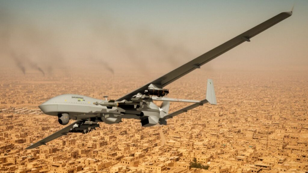 Official illustration of the Shahpar-3 unmanned aerial vehicle.