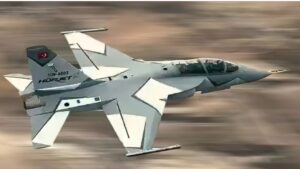 Photo of a Turkish Aerospace Hurjet trainer flying.
