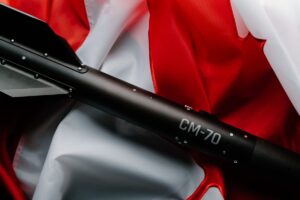 North Vector Dynamics CM-70 counter-UAS interceptor missile, the ITAR-free Canadian surface-to-air weapon developed in Calgary for Group I to III drone threats