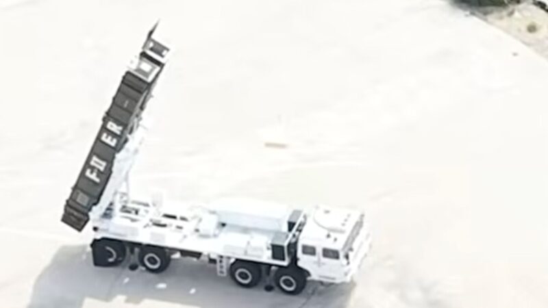 Screen grab from Pakistan Army ISPR test footage of the Fatah-2 Extended Range or Fatah-2 ER