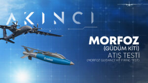 Baykar graphic showing AKINCI and the ASELSAN MORFOZ guidance kit