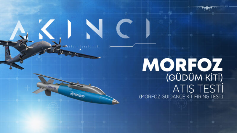 Baykar graphic showing AKINCI and the ASELSAN MORFOZ guidance kit